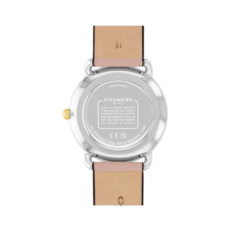 Coach Elliot Ladies Silver Pink Leather Watch 14504199