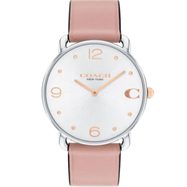 Coach Elliot Ladies Silver Pink Leather Watch 14504199