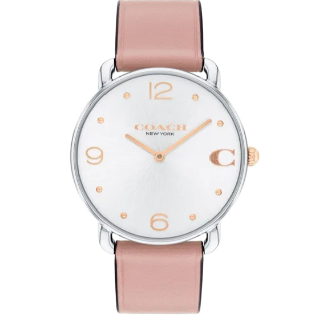Coach Elliot Ladies Silver Pink Leather Watch 14504199