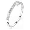 Matrix Knot Baguette Bangle Silver Swarovski