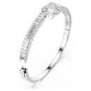 Matrix Knot Baguette Bangle Silver Swarovski