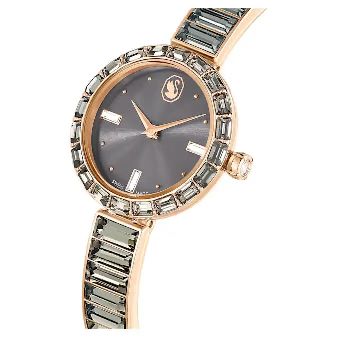 Swarovski Matrix Bangle Ladies Watch Rose Gold Grey 5679887