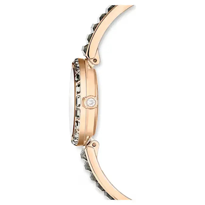 Swarovski Matrix Bangle Ladies Watch Rose Gold Grey 5679887