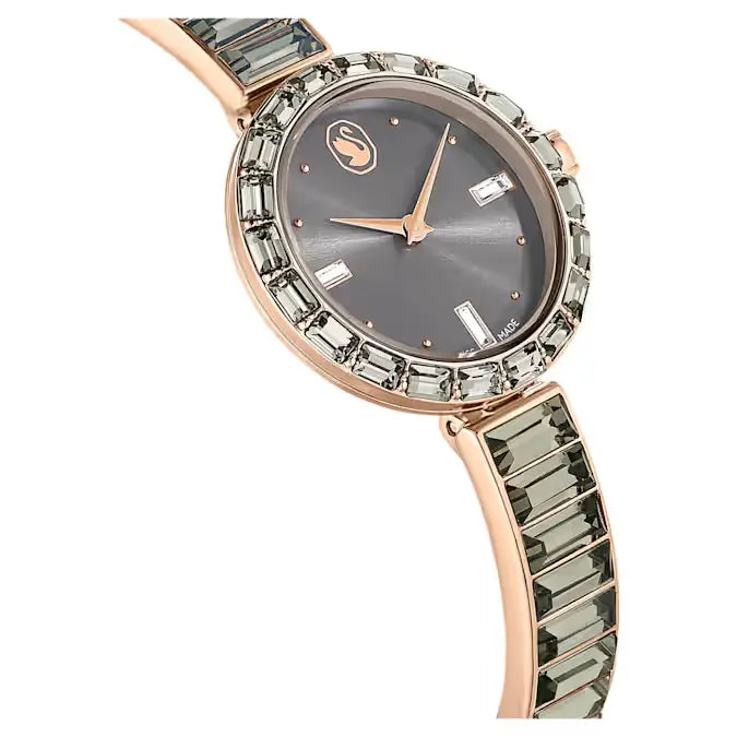 Swarovski Matrix Bangle Ladies Watch Rose Gold Grey 5679887