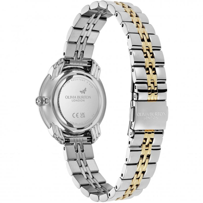 Olivia Burton Art Deco Ladies Two-Tone Blue Mother Of Pearl Watch 24000296