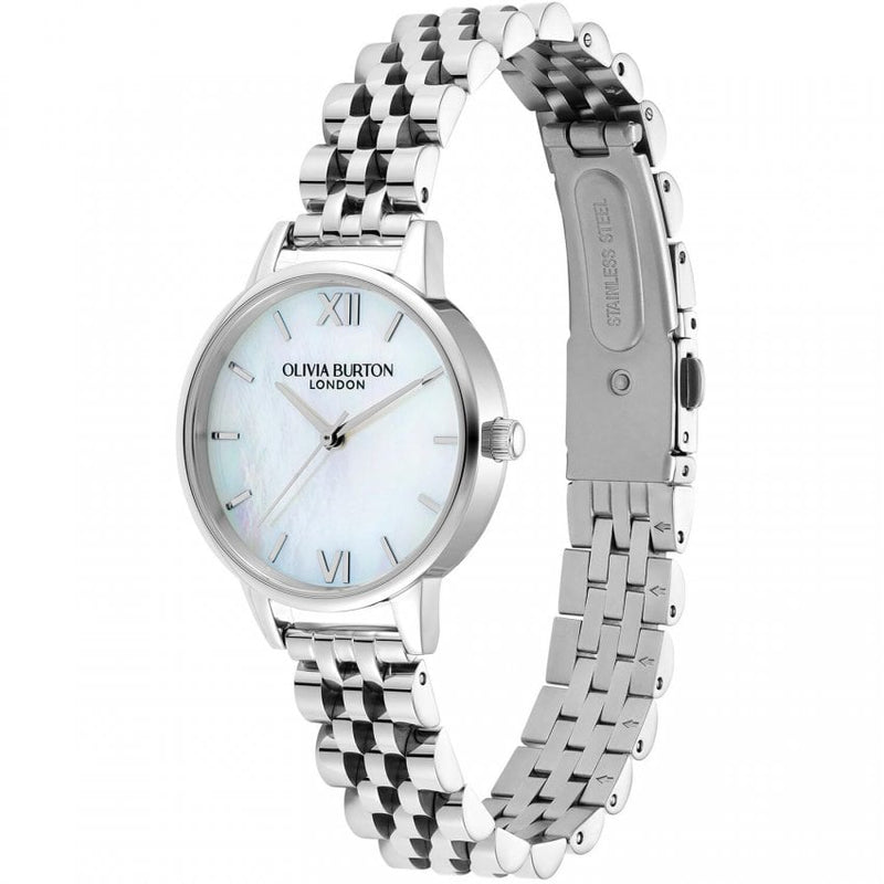 Olivia Burton Mother Of Pearl Ladies Silver Watch 24000168