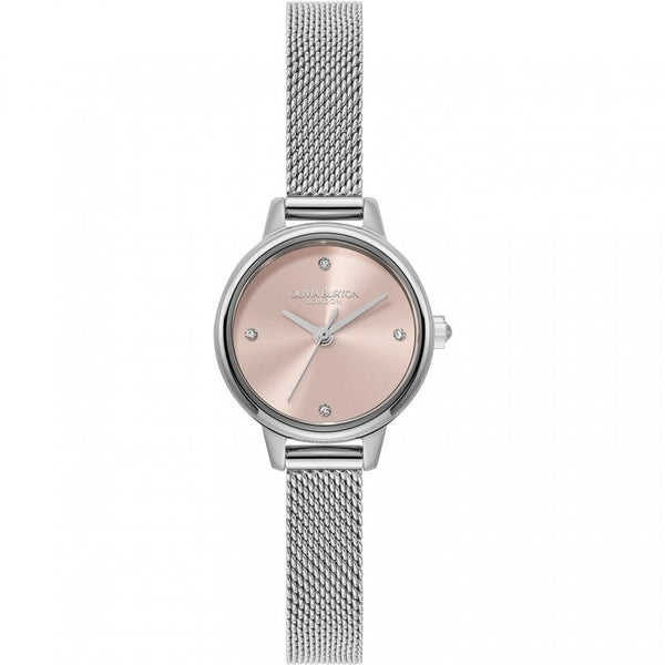 Olivia Burton Mini Classic Ladies Silver Pink Watch 24000244