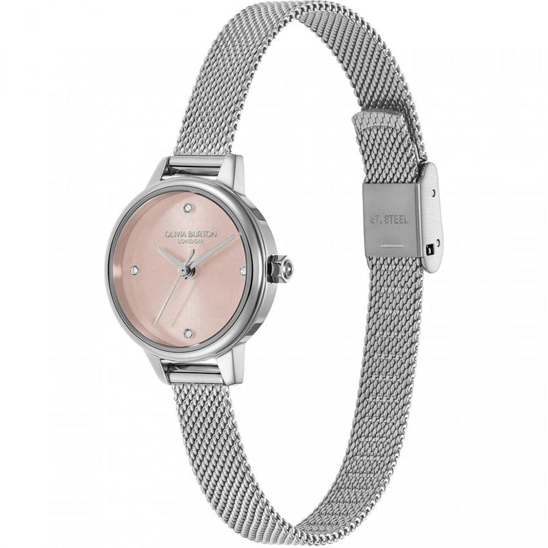 Olivia Burton Mini Classic Ladies Silver Pink Watch 24000244