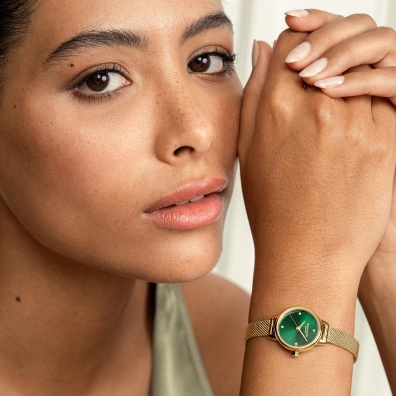 Olivia Burton Mini Classic Ladies Gold Green Watch 24000246