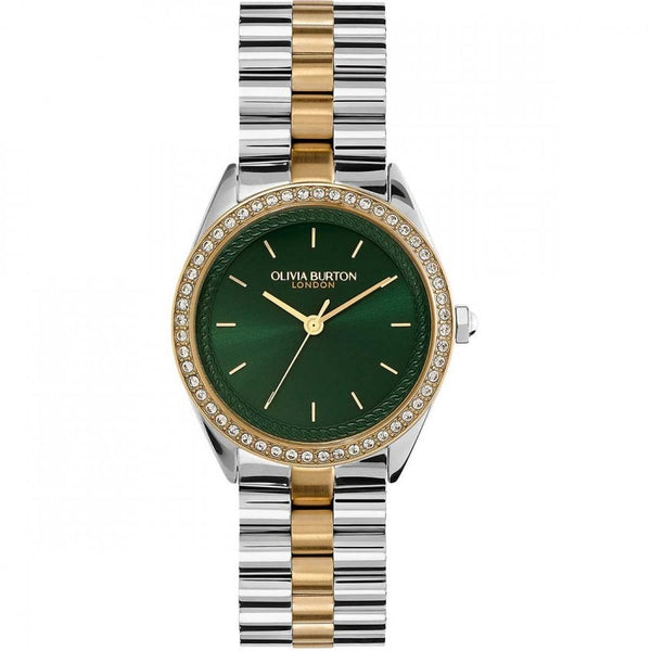 Olivia Burton Bejewelled Ladies Two-Tone Green Watch 24000137