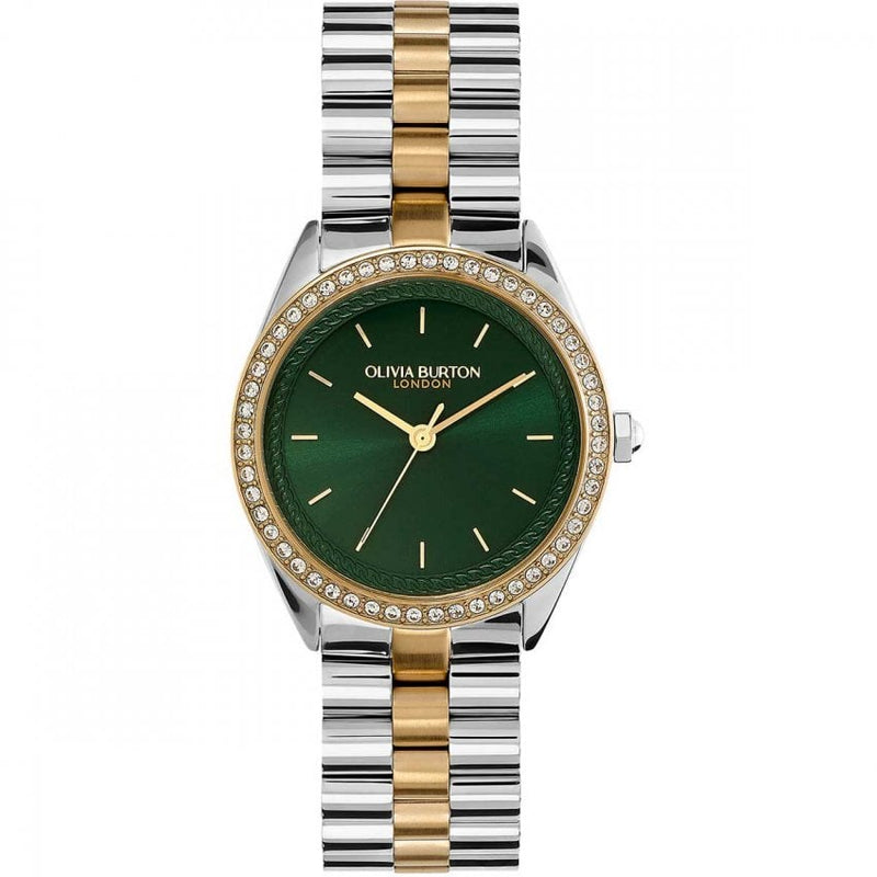 Olivia Burton Bejewelled Ladies Two-Tone Green Watch 24000137
