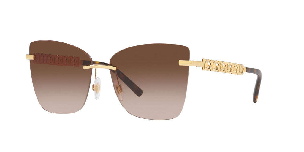 Dolce & Gabbana Cat-Eye Sunglasses Gold And Brown  DG2289 02/13