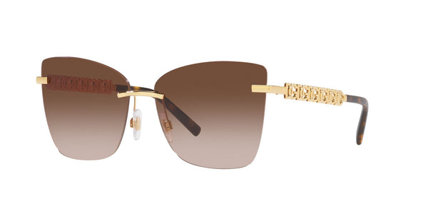 Dolce & Gabbana Cat-Eye Sunglasses Gold And Brown  DG2289 02/13