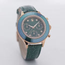 Swarovski Octea Chrono Ladies Watch Green Leather 5672931