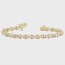 Round Diamond XO Tennis Bracelet