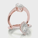 Marquise Halo Pavé Engagement Ring