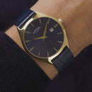 Rotary Ultra Slim Men's Watch Blue Leather Gold GS08013/05