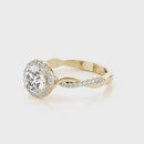 Round Halo Twisted Engagement Ring