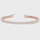 Round Diamond Double Row Tennis Bracelet