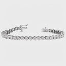 Round Rub-Over Diamond Tennis Bracelet