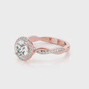 Round Halo Twisted Engagement Ring