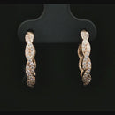 Twisted Pavé Diamond Hoop Earrings