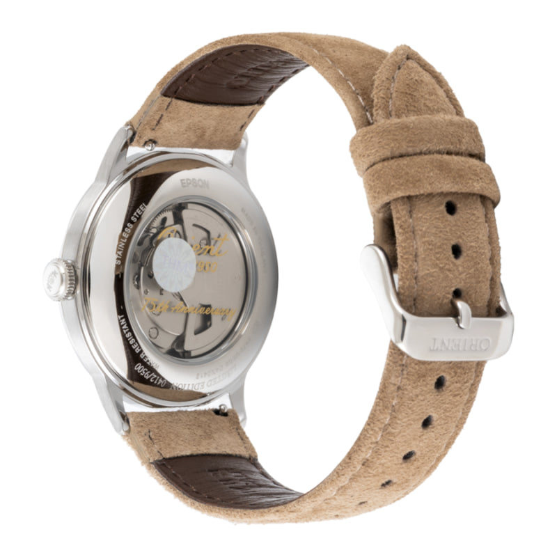 Orient Bambino 75th Anniversary Men's Watch Beige Suede RA-AC0027S30B