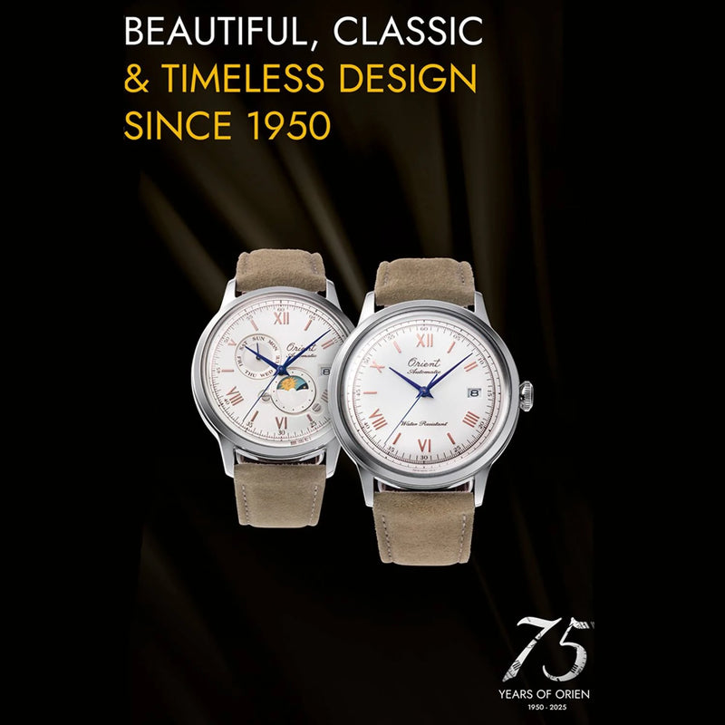 Orient Bambino 75th Anniversary Men's Watch Beige Suede RA-AC0027S30B