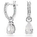 Stilla Drop Earrings Pear White Swarovski