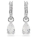 Stilla Drop Earrings Pear White Swarovski