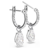 Stilla Drop Earrings Pear White Swarovski