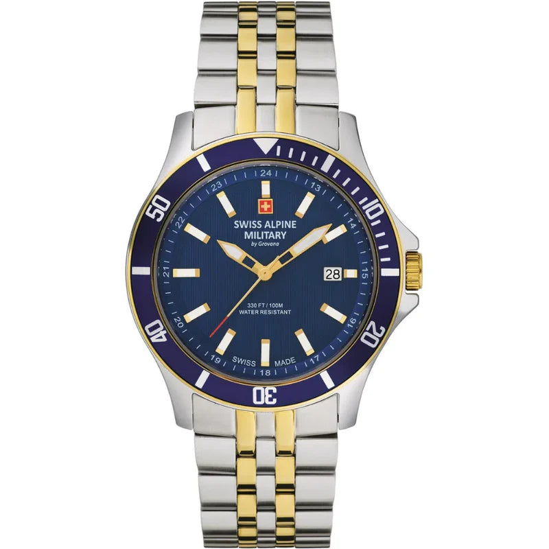 Swiss Alpine Military Challenger Men's Blue Two-Tone Watch 7022.1145