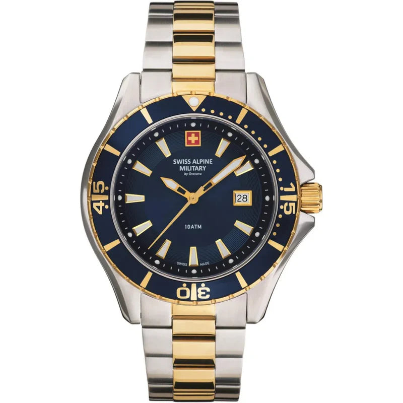 Swiss Alpine Military Aquatech Men's Two-Tone Blue Watch 7040.1145