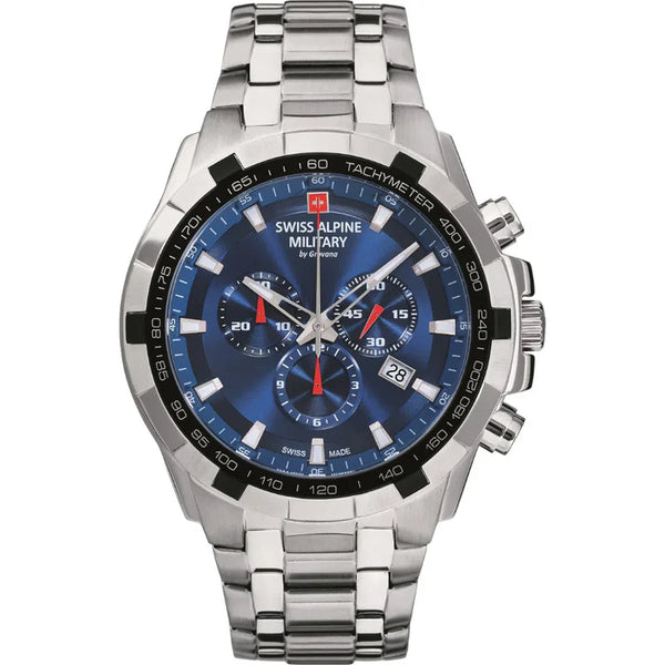 Swiss Alpine Military Star Fighter Men's Blue Chronograph Watch 7043.9135