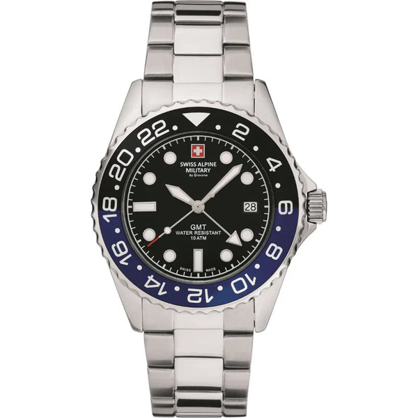 Swiss Alpine Military Master Diver GMT Men's Batman Watch 7052.1132