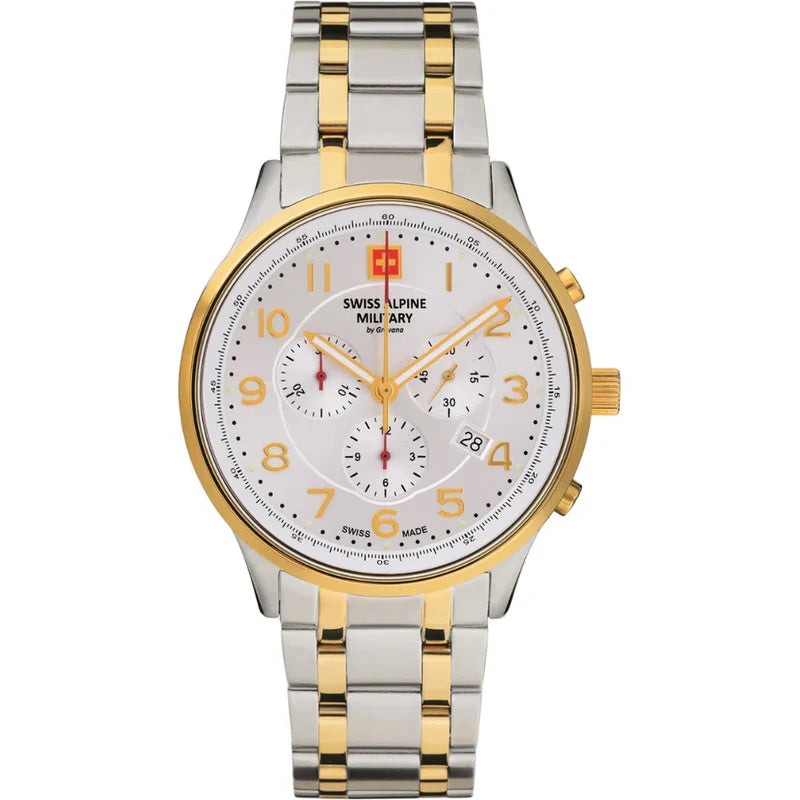 Swiss Alpine Military Skymaster Men's Two-Tone Chronograph Watch 7084.9142