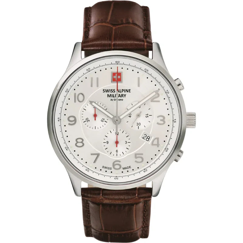 Swiss Alpine Military Skymaster Men's White Chronograph Watch 7084.9532