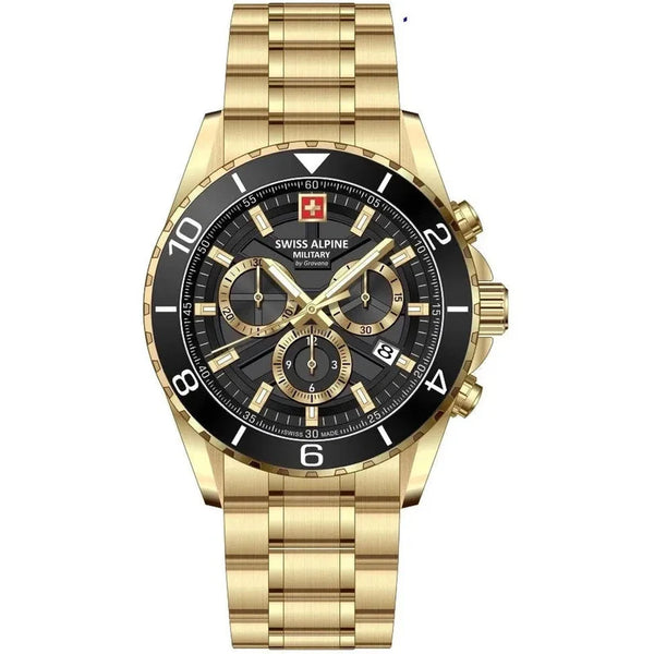 Swiss Alpine Military Sentinel Men's Gold Chronograph Watch 7073.9117
