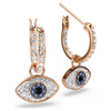 Symbolica Evil Eye Drop Earrings Rose Gold Swarovski
