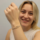 Round Diamond Hoop Set Bar Bangle