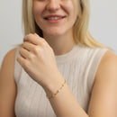 Round Rub Over Diamond Paperclip Bracelet