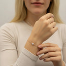 Round Rub Over Single Diamond Bracelet