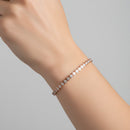 Round Rub-Over Diamond Tennis Bracelet