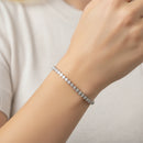 Round Rub-Over Diamond Tennis Bracelet DiamondStatus