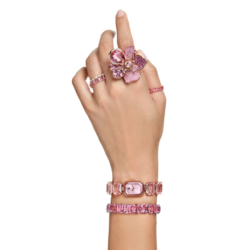 Swarovski Ladies Watch Pink Octagon Cut Crystals 5729843