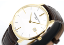 Frederique Constant Slimline Watch Men's Gold with Brown Leather FC-220V5S5 - WatchStatus Ltd
