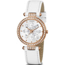 Guess Full Bloom Ladies White Leather 32mm Watch GW0382L3 - WatchStatus Ltd