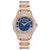 Bulova 98L247 Ladies Turnstyle Rose Gold/Mother of Pearl Blue Crystal Watch