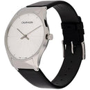 Calvin Klein Classic Silver / Black Leather 38mm Watch K4D211C6 - WatchStatus Ltd