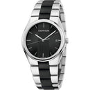 Calvin Klein Contrast Men's Silver / Black 40mm Watch - WatchStatus Ltd